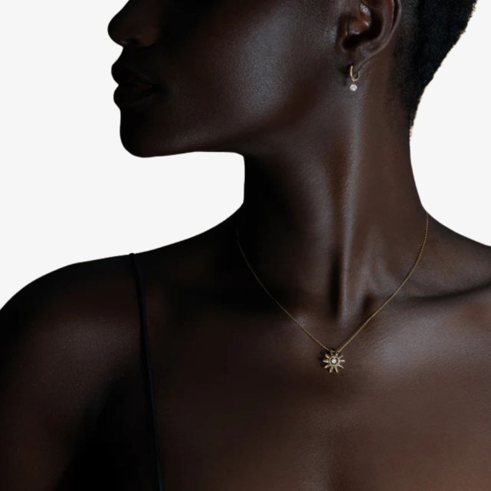 Collier Mini Soleil en or jaune avec diamant de La Brune et La Blonde