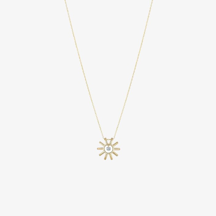 Collier Mini Soleil en or jaune avec diamant de La Brune et La Blonde Collier Mini Soleil en or jaune avec diamant de La Brune et La Blonde