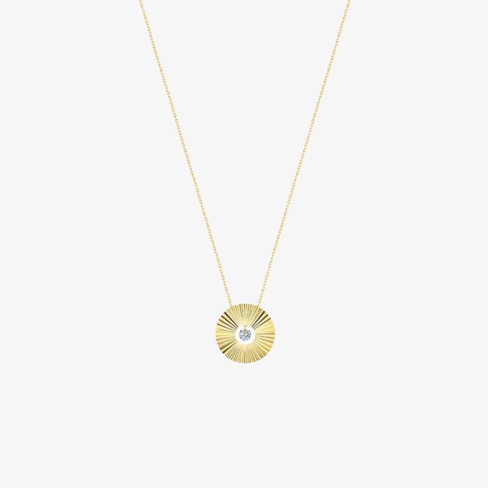 Collier Perla Luna en or jaune avec diamant de La Brune et La Blonde Collier Perla Luna en or jaune avec diamant de La Brune et La Blonde