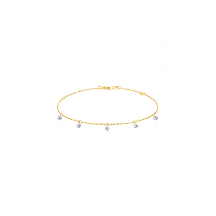 18K Yellow Gold Bracelet & 5 Diamonds 360º La Brune & La Blonde