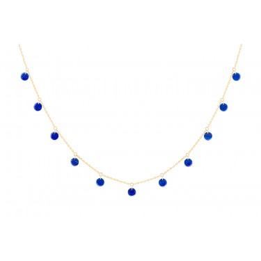 Collar Or groc 18 QT & 11 Lapis Lazuli 360 º La Brune & La Blonde