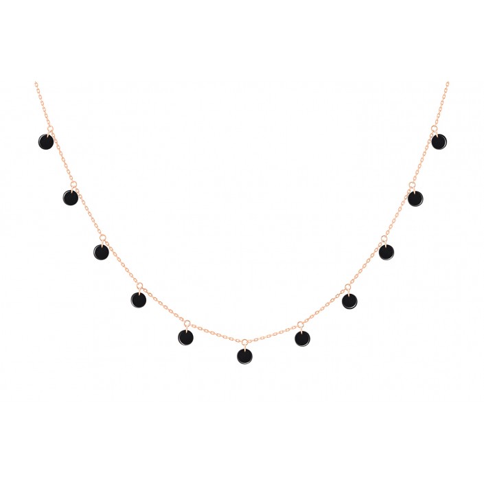 COLLIER POLKA 11 ONYX – OR ROSE