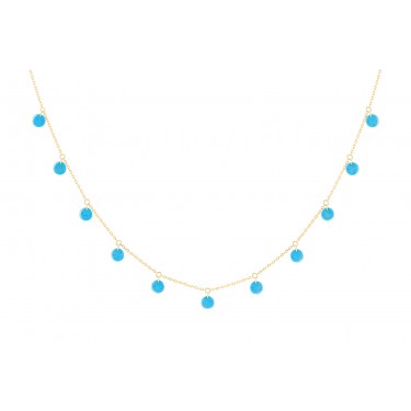 COLLIER POLKA 11 TURQUOISE – OR JAUNE 
