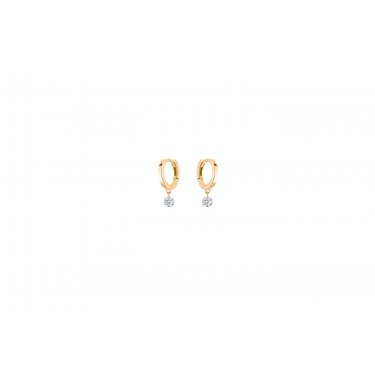 18K Yellow Gold Earrings & 360º Solitaire Diamond La Brune & La Blonde