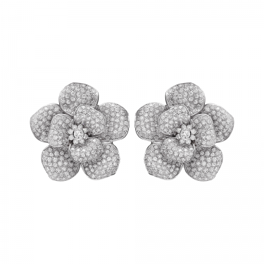 Gold earrings adorned with brilliant-cut diamonds Flora Leo Pizzo