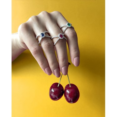 Anillo cruzado oro rosa 18 qt diamantes y amatista Helena Leo Pizzo