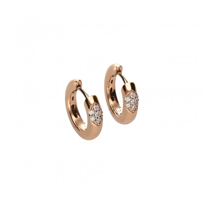 Pendientes Oro Rosa 18K y Diamantes Leo Pizzo