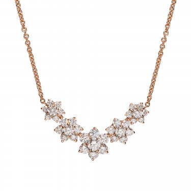 Collier Fleurs Or Rose 18KT et Diamants Leo Pizzo 