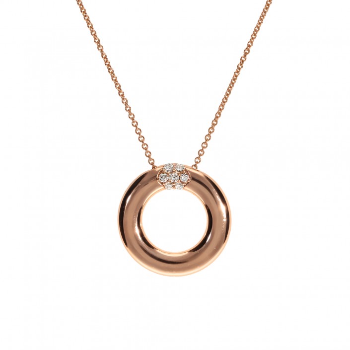 Rose Gold 18KT Necklace with 0.09CT Diamonds by Leo Pizzo