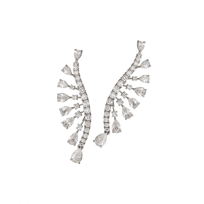 Cartilage earring White gold and Diamonds diva collection Leopizzo