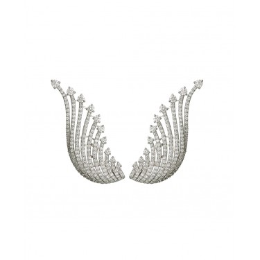 Cartilage wing-shaped earrings White gold & Diamonds Leopizzo