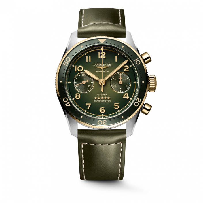 Longines Spirit Flyback L3.821.5.53.2 - Automatic Watch with Flyback Function and Green Dial