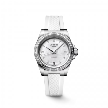 Longines Conquest L3.430.0.87.9 - Automatic Watch with Mother-of-Pearl Dial and Diamonds