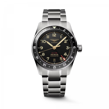 Longines Spirit Zulu Time L3.802.5.53.6 - Automatic Watch with Ceramic Bezel and Anthracite Dial