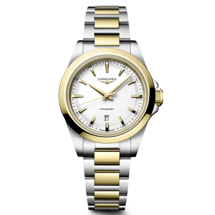 Longines Conquest rellotge per dona d'acer i PVD daurat