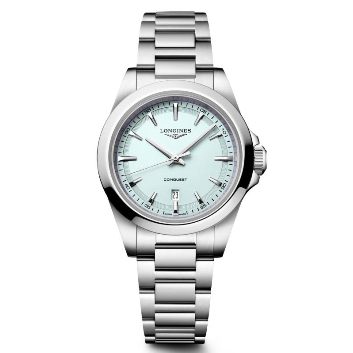 Longines Conquest reloj de mujer con esfera azul menta
