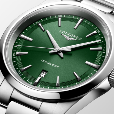 Longines Conquest L38604096 swiss quartz watch with green dial