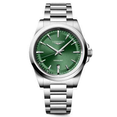 Longines Conquest L38604096 swiss quartz watch with green dial