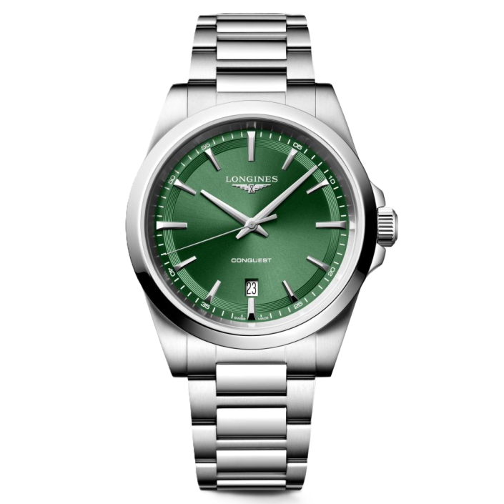Longines Conquest L38604096 swiss quartz watch with green dial