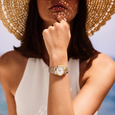 Longines Conquest montre femme en acier et PVD or