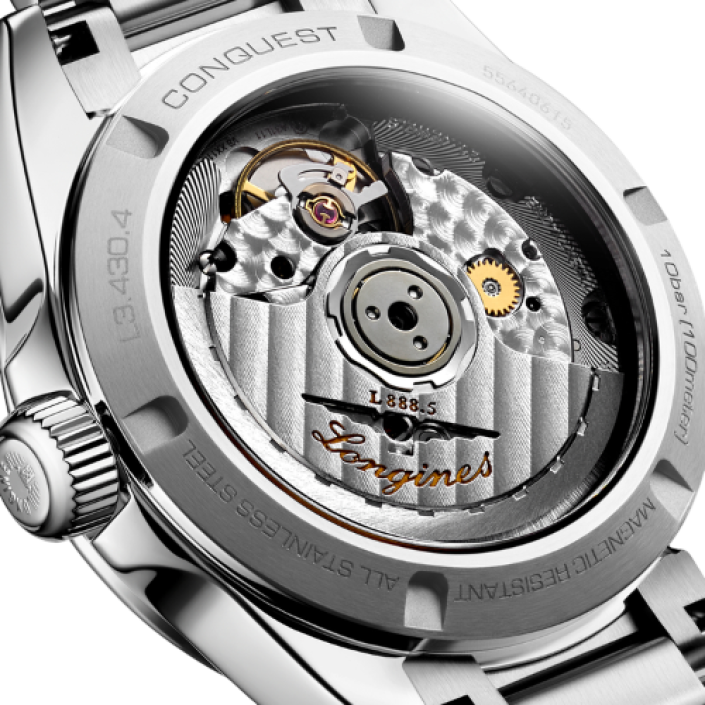Longines Conquest Automatic 34 mm amb Esfera Sunray Green amb Diamants i Braçalet d’Acer