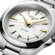 Longines Conquest Quartz 34 mm with White Sandblasted Dial, Gold Hands and Stainless Steel Bracelet