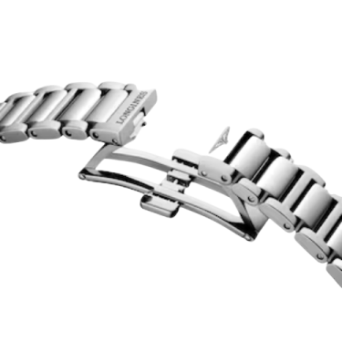 Longines Conquest Quartz 34 mm avec Cadran Blanc Sablé, Aiguilles Roses et Bracelet en Acier Inoxydable