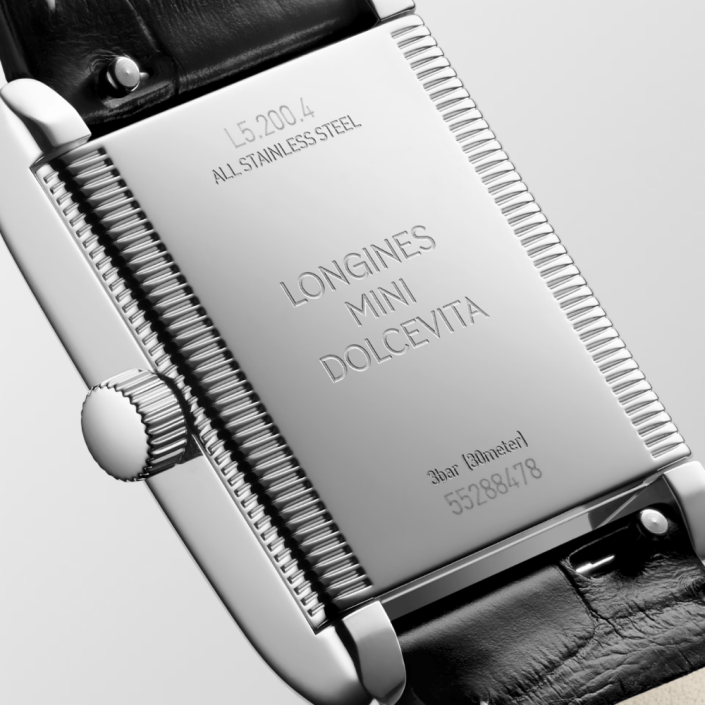 Reloj Longines Mini DolceVita rectangungular con pulsera de piel de caimán Longines