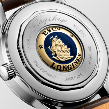 Reloj Flagship Heritage Moonphase 38.5 mm con medallón de oro Longines