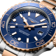 Longines HydroConquest Quartz 42 mm amb Esfera Blava Arenada, Agulles Rosa i Acer amb PVD Vermell
