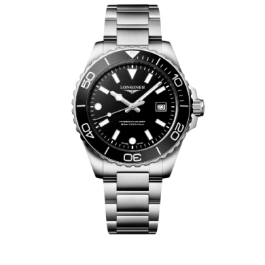 Longines HydroConquest 42 mm Quartz with Black Dial and Stainless Steel Bracelet