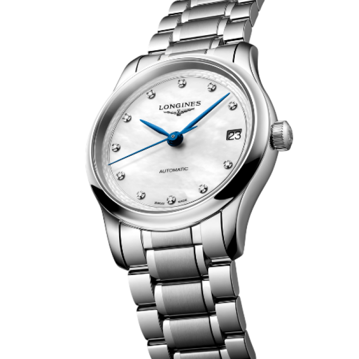 Longines Master Collection Automatic 34 mm Mother-of-Pearl Diamond Dial Stainless Steel Bracelet