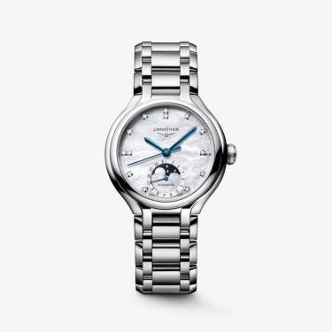 PrimaLuna automatic with diamonds moon phase watch 34 mm Longines
