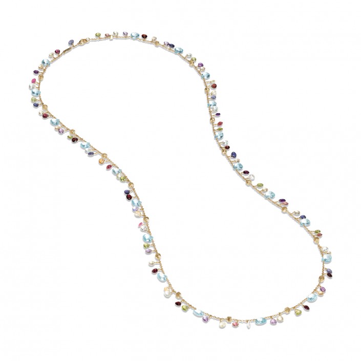 Long necklace 18 kt yellow gold & Natural Stones Paradise Marco Bicego