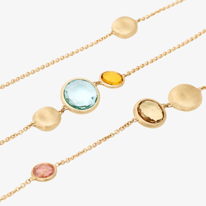 Jaipur Colour necklace in 18 kt gold and multicolored natural gemstones Marco Bicego