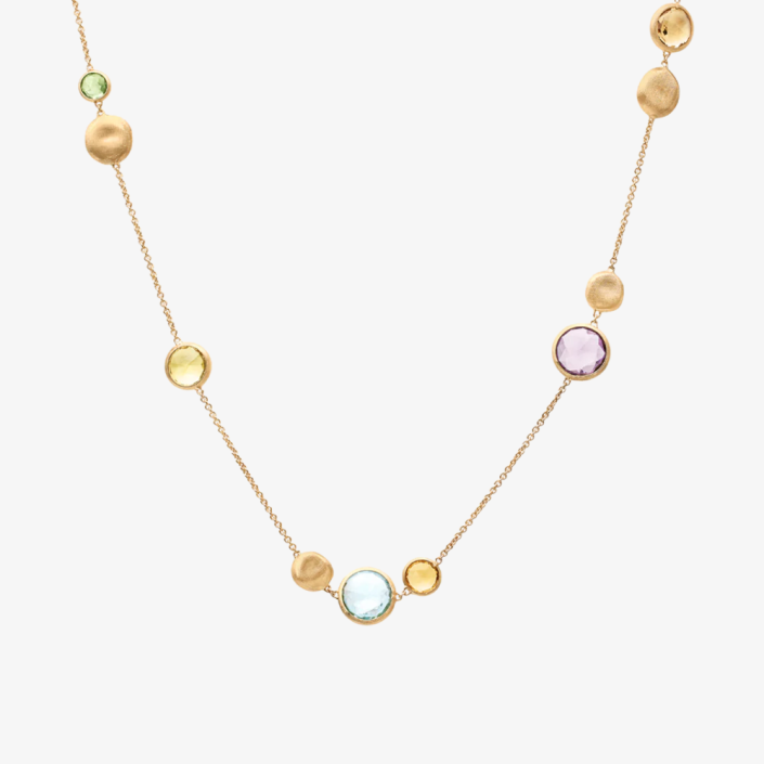 Jaipur Colour necklace in 18 kt gold and multicolored natural gemstones Marco Bicego