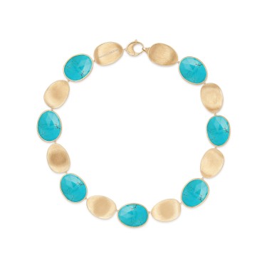 Marco Bicego Lunaria Color, collaret de turquesa en or groc 18K