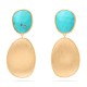 Marco Bicego Lunaria Color, arracades de turquesa en or groc 18K