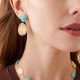 Marco Bicego Lunaria Color, arracades de turquesa en or groc 18K