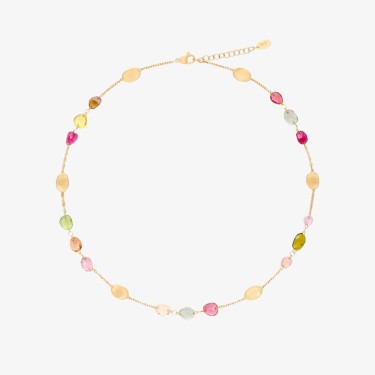 Lunaria Color necklace in yellow gold with tourmalines by Marco Bicego