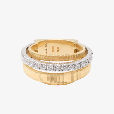 Masai ring with spiral coils and pavé diamond band Marco Bicego