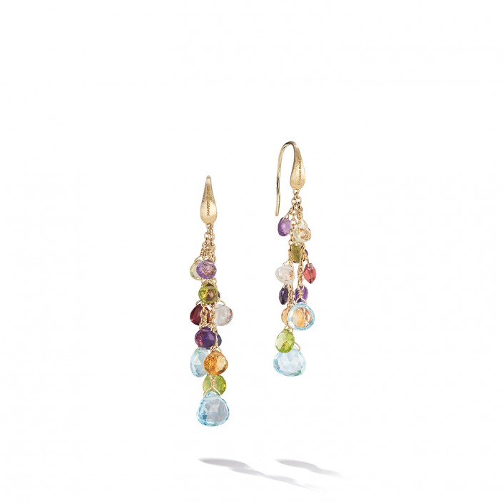 Long earrings 18 kt yellow gold & Natural Stones Paradise Marco Bicego