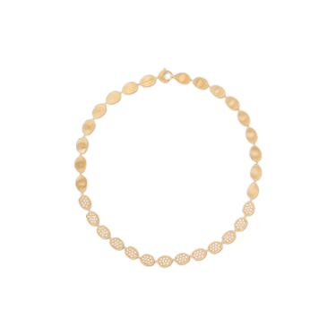 Marco Bicego Lunaria Alta Necklace — 18 kt Yellow Gold & Diamond Pavé