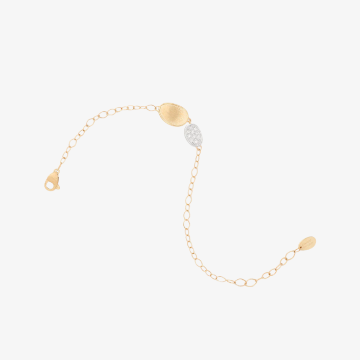 Lunaria bracelet with gold leaves and diamond pavé details Marco Bicego