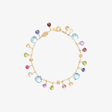 Brazalete Paradise con gemas en talla corazón y oro grabado Marco Bicego 