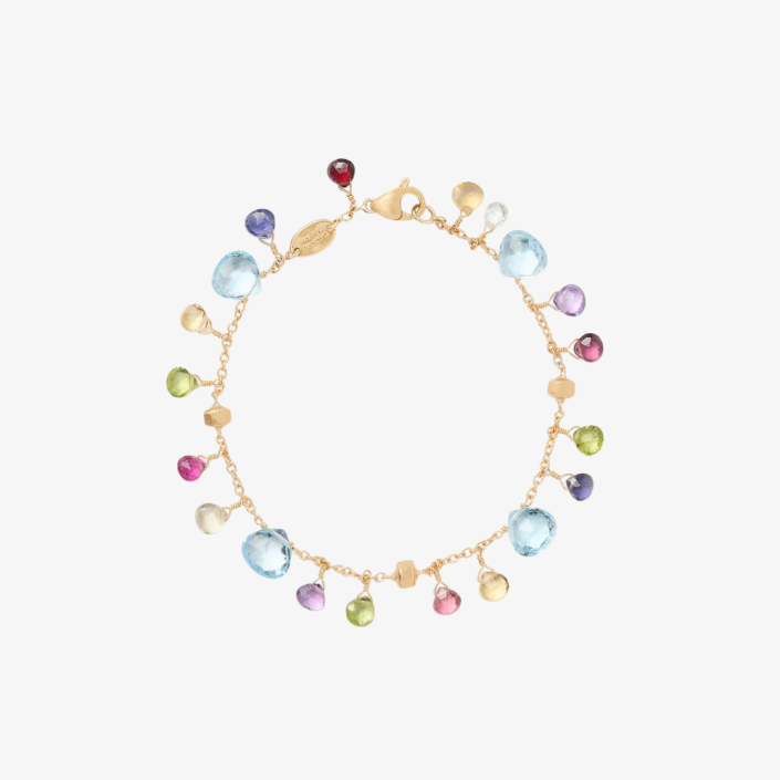 Paradise single-strand bracelet with heart-cut stones and gold Marco Bicego