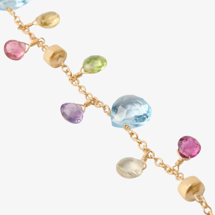 Paradise single-strand bracelet with heart-cut stones and gold Marco Bicego