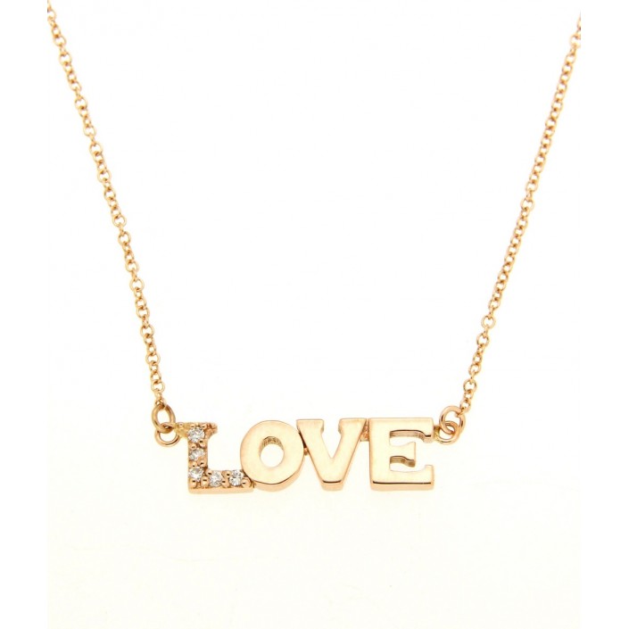 NECKLACE ROSE GOLD & DIAMONDS LOVE SUISSA JOIERS N1471