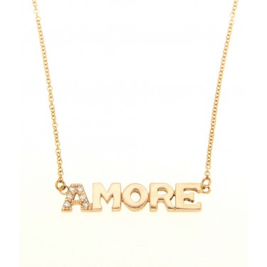 N1474 NECKLACE ROSE GOLD & DIAMONDS AMORE SUISSA JOIERS
