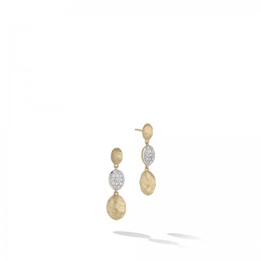 Boucles d'oreilles en or jaune 18 kt & diamants avec éléments ovales Siviglia Marco Bicego